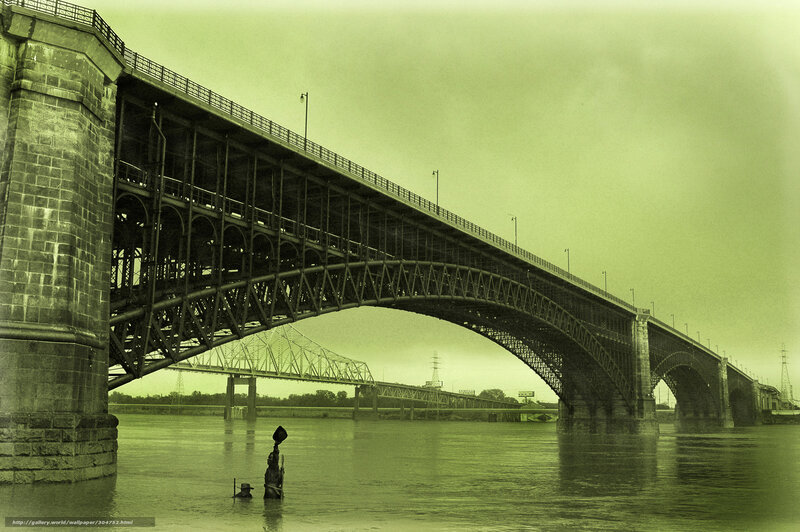 Bridge over River — Green, Dramatic