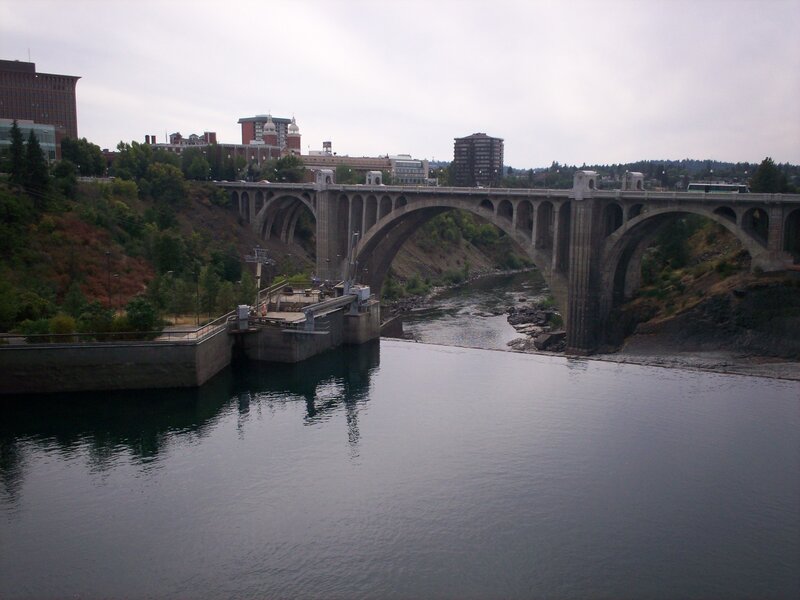 Bridge over river in city