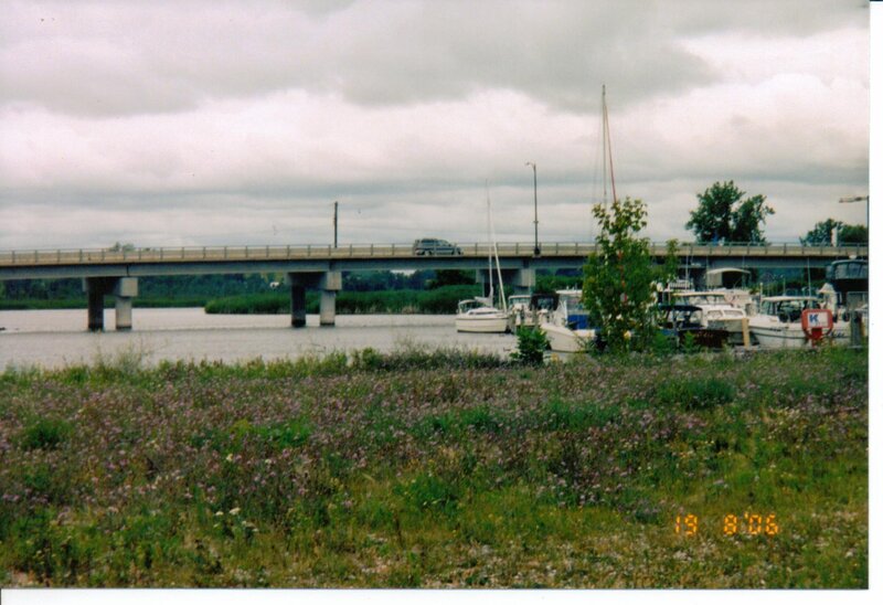 Bridge over River with Boats