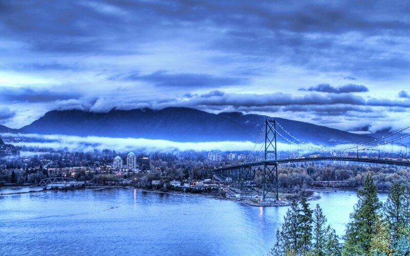 Bridge over river with mountains