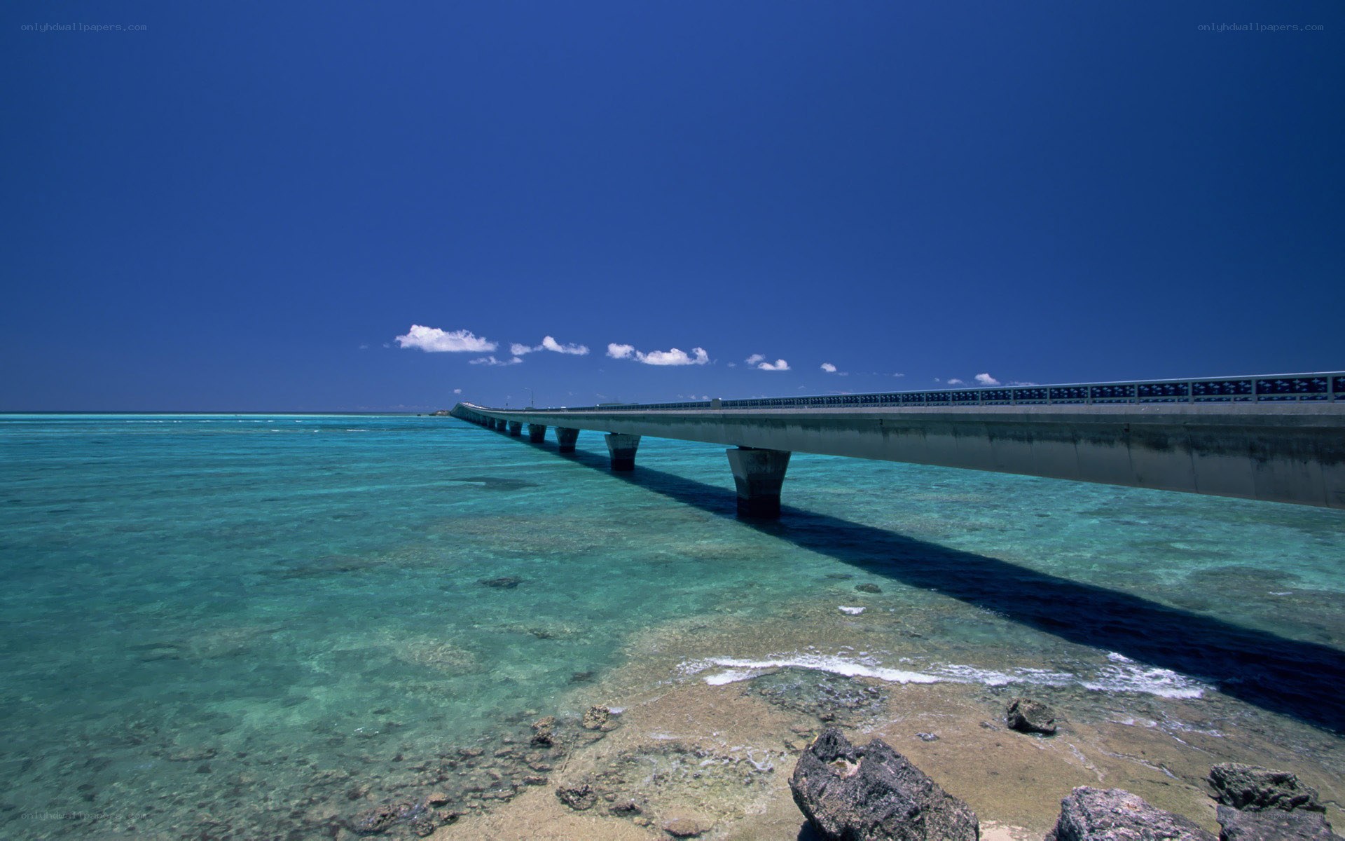 Bridge over turquoise water