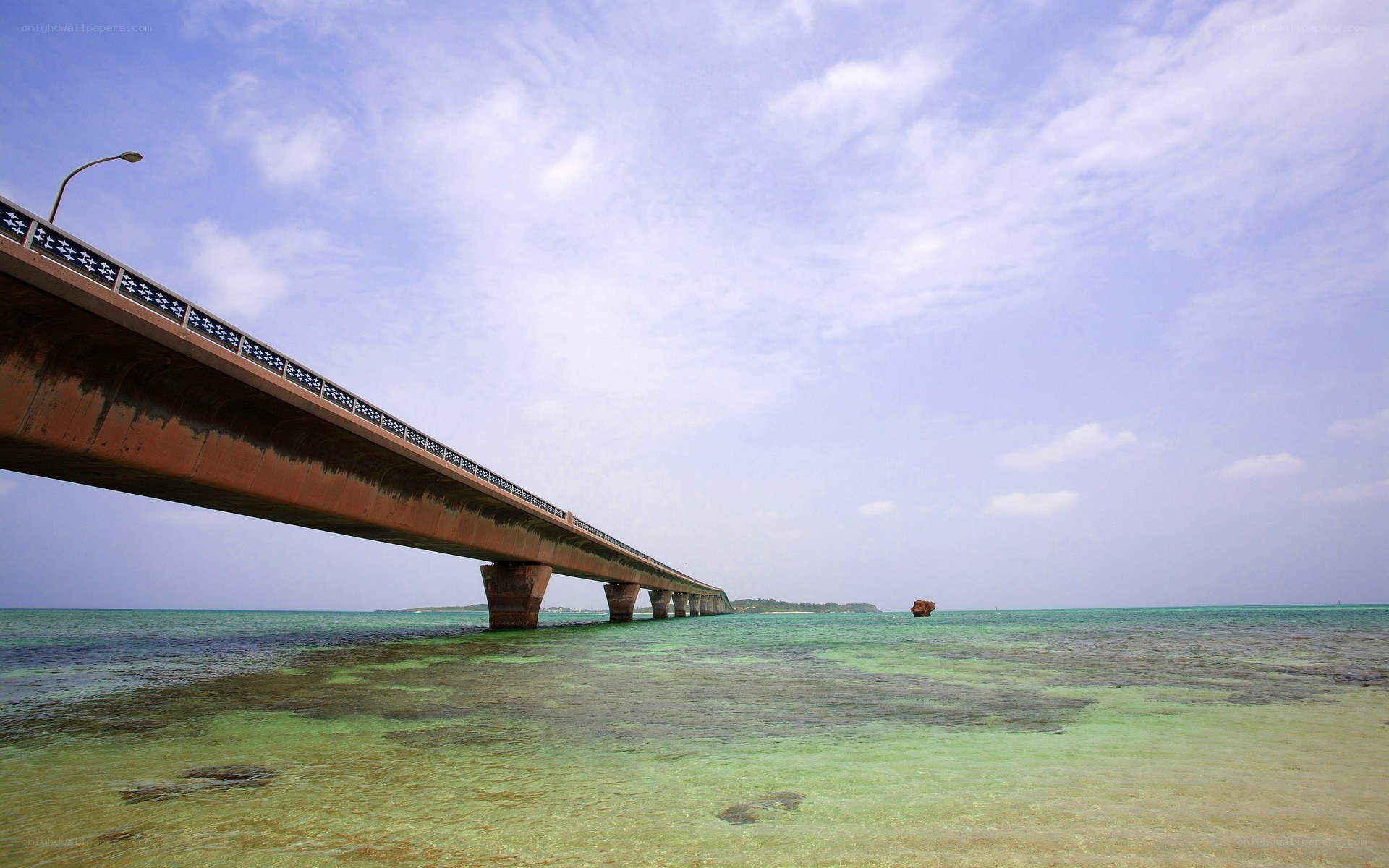 Bridge over turquoise water