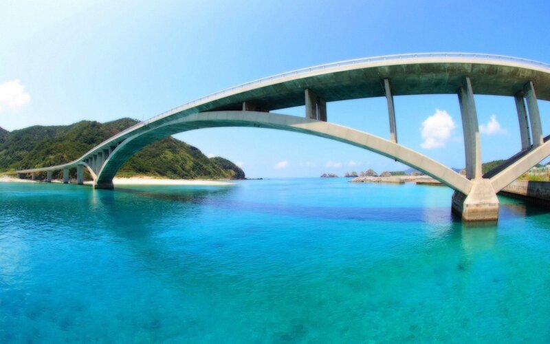 Bridge over turquoise water