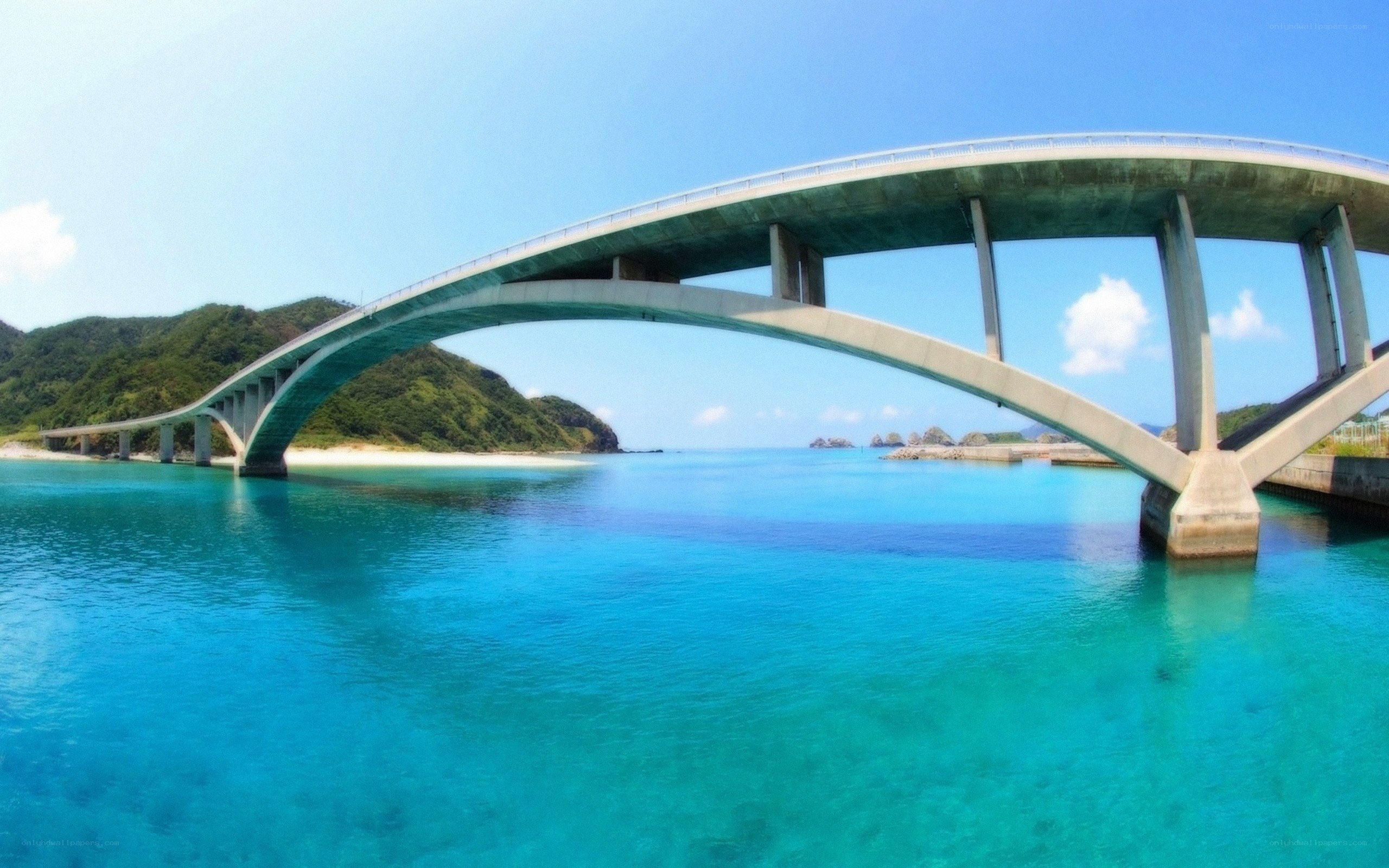 Bridge over turquoise water