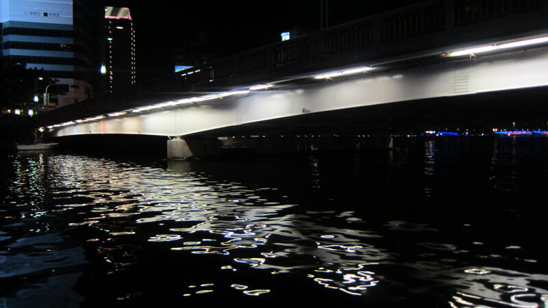 Bridge over Water at Night — Black, Dark