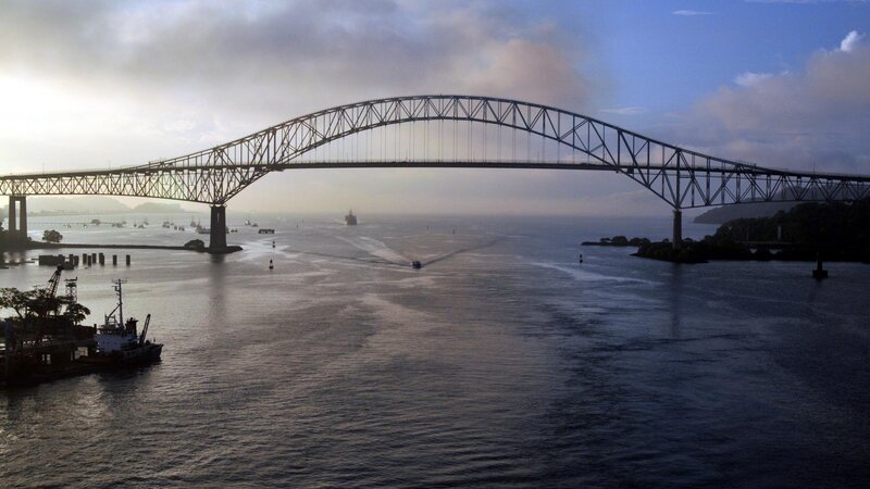 Bridge over Waterway — Blue