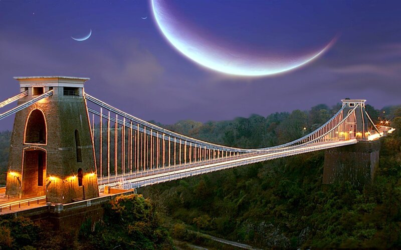 Bridge under a giant planet