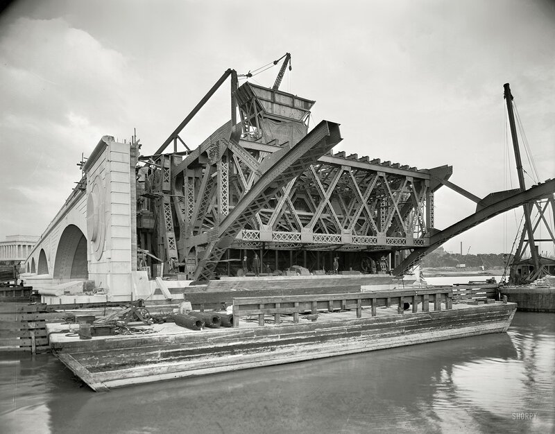 Bridge under Construction — Black, Industrial, Afternoon