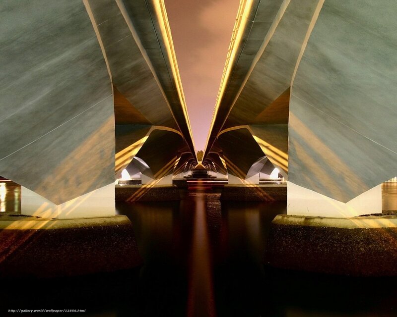 Bridge understructure at dusk