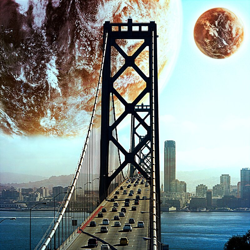 Bridge with alien planets