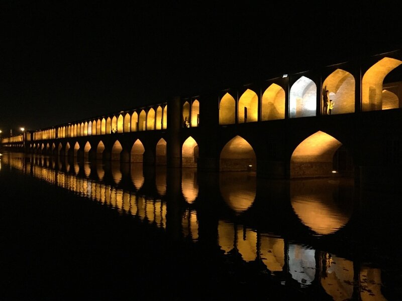 Bridge with Arches at Night