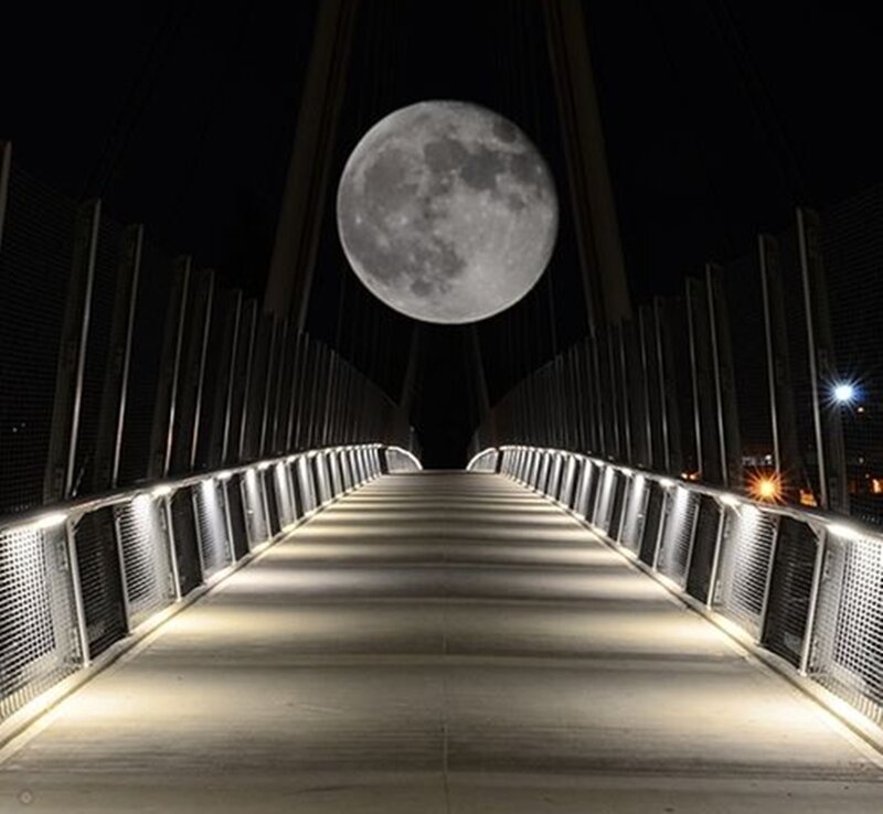 Bridge with Full Moon