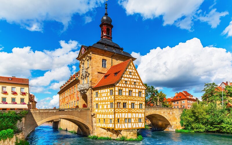Bridge with Half-timbered Building