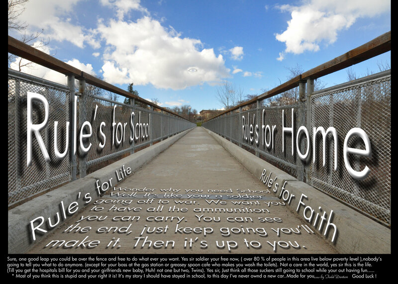 Bridge with life rules text