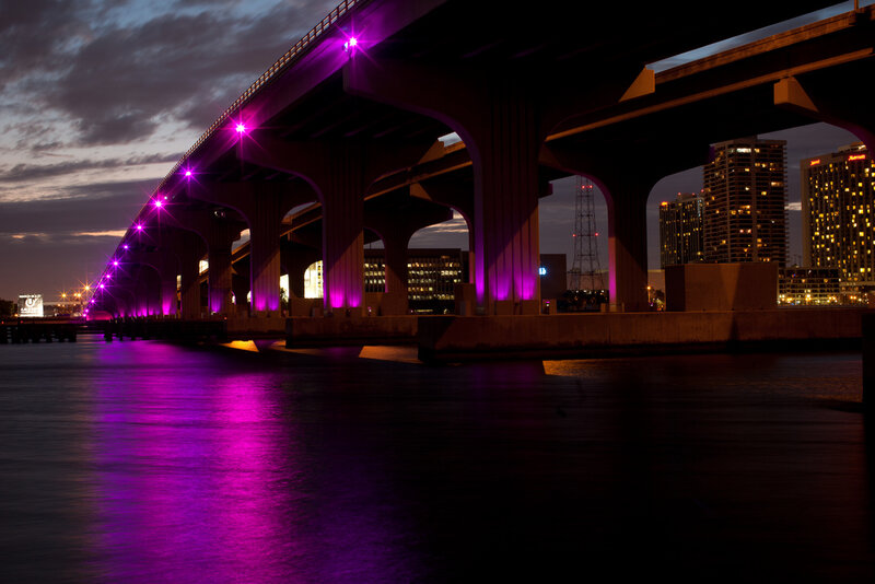 Bridge with Purple Lights