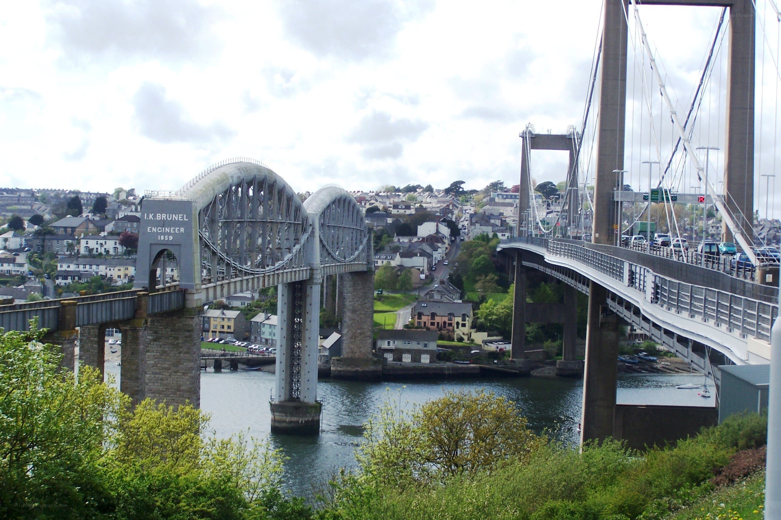 Bridges over a river in Wales