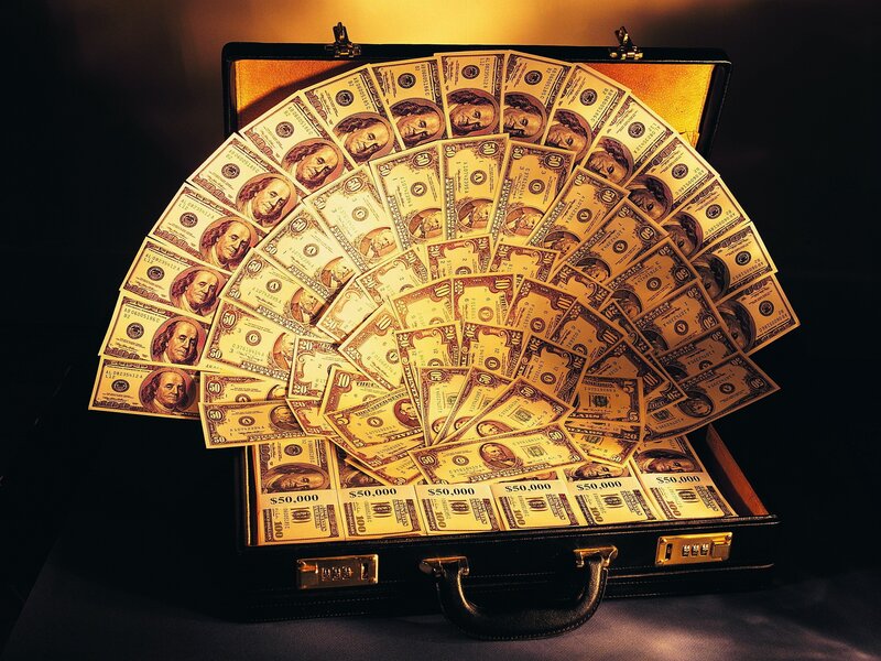 briefcase filled with money