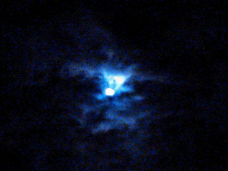 Bright Blue Light in Sky
