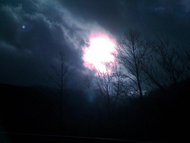 bright light through clouds