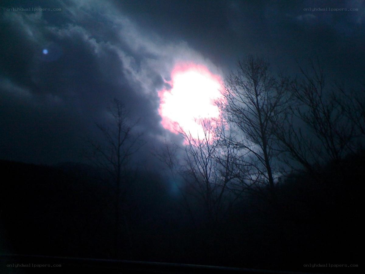 bright light through clouds