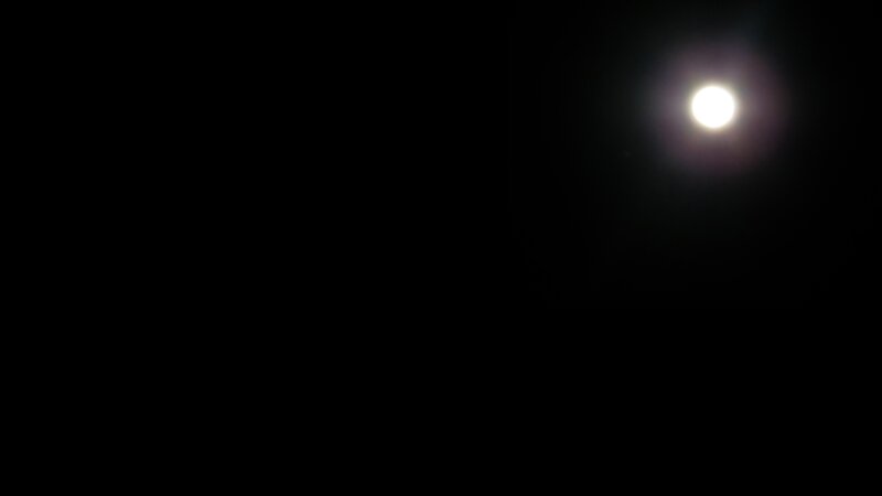Bright Moon in Dark Sky — Black