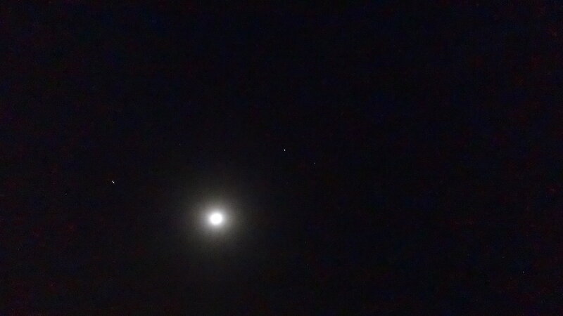 Bright Moon in Night Sky