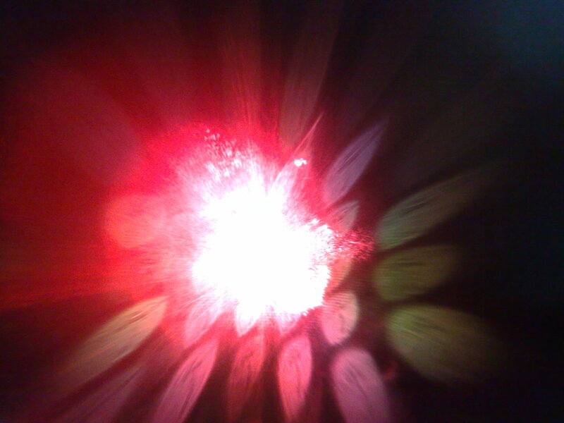 bright red light burst