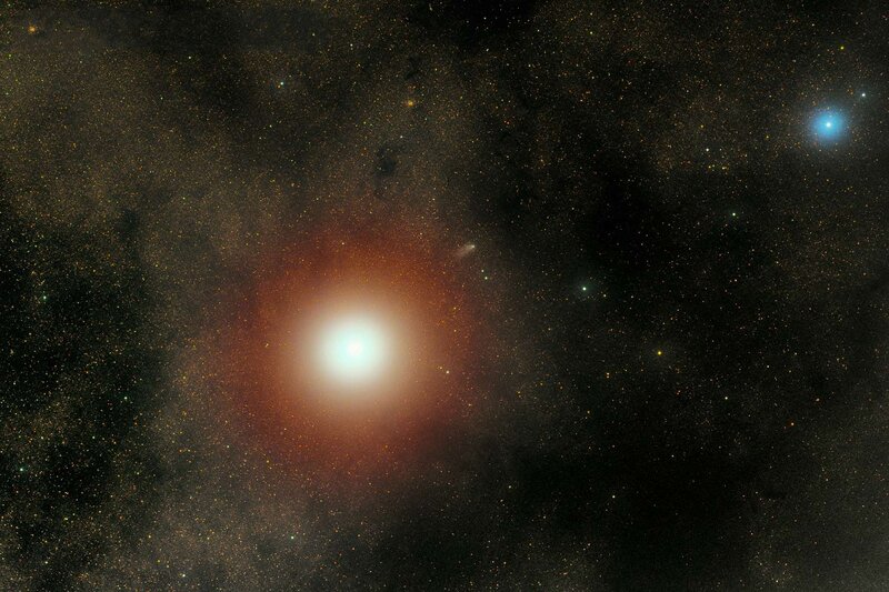 Bright Star in Nebula — Black