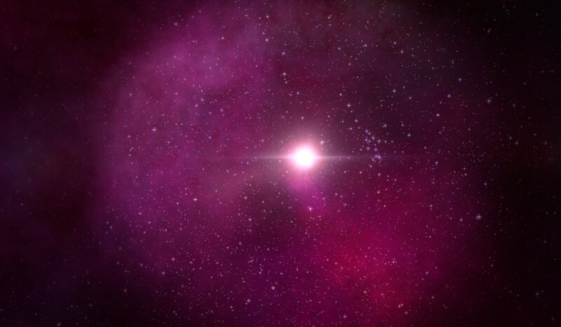 Bright Star in Nebula — Purple, Cosmic
