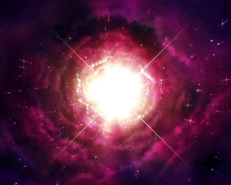 Bright Star in Nebula — Purple, Dramatic, Night