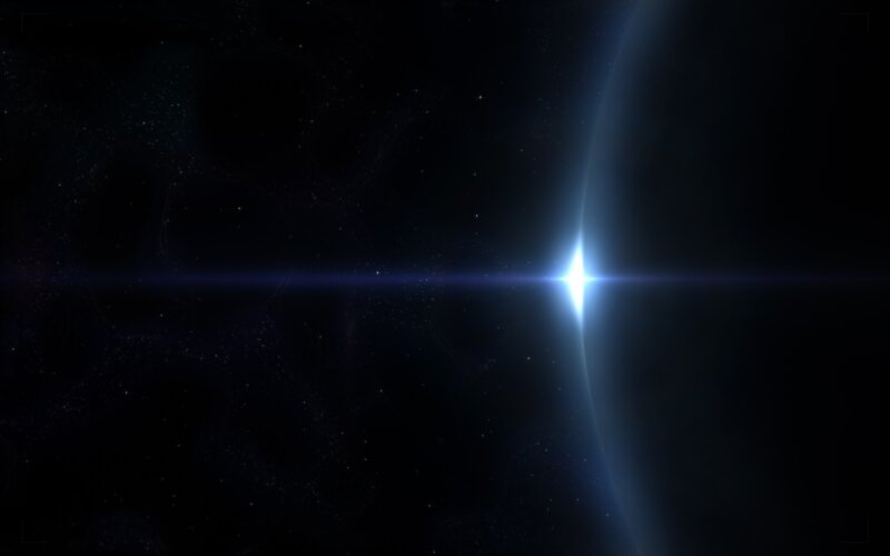 Bright Star in Space — Black, Dramatic, Night, Digital Art
