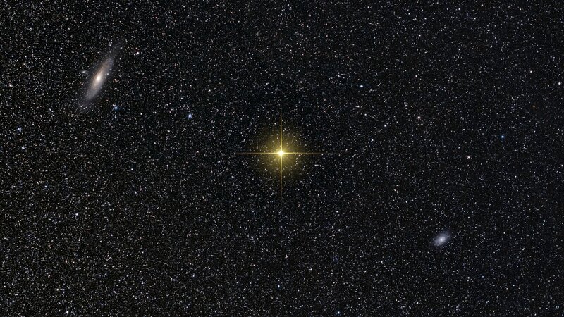 Bright Star in Space — Black, Serene, Night, Photograph