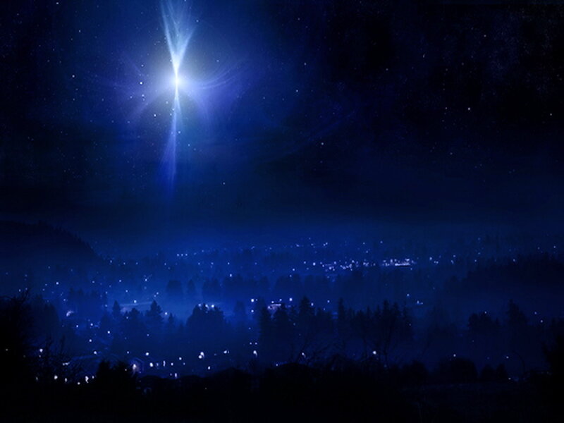 Bright Star over Town — Blue, Dramatic