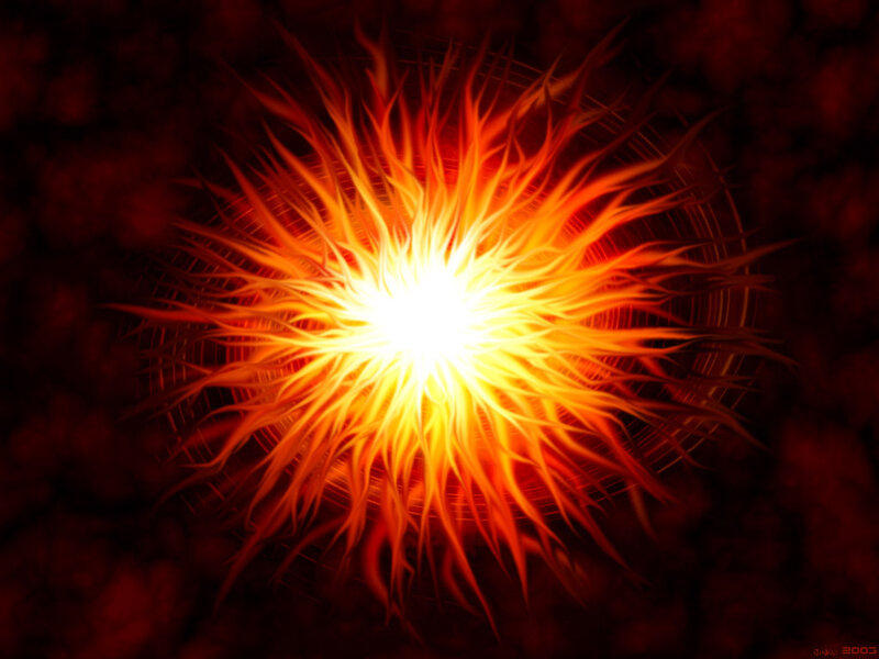 Bright Starburst Explosion — Red