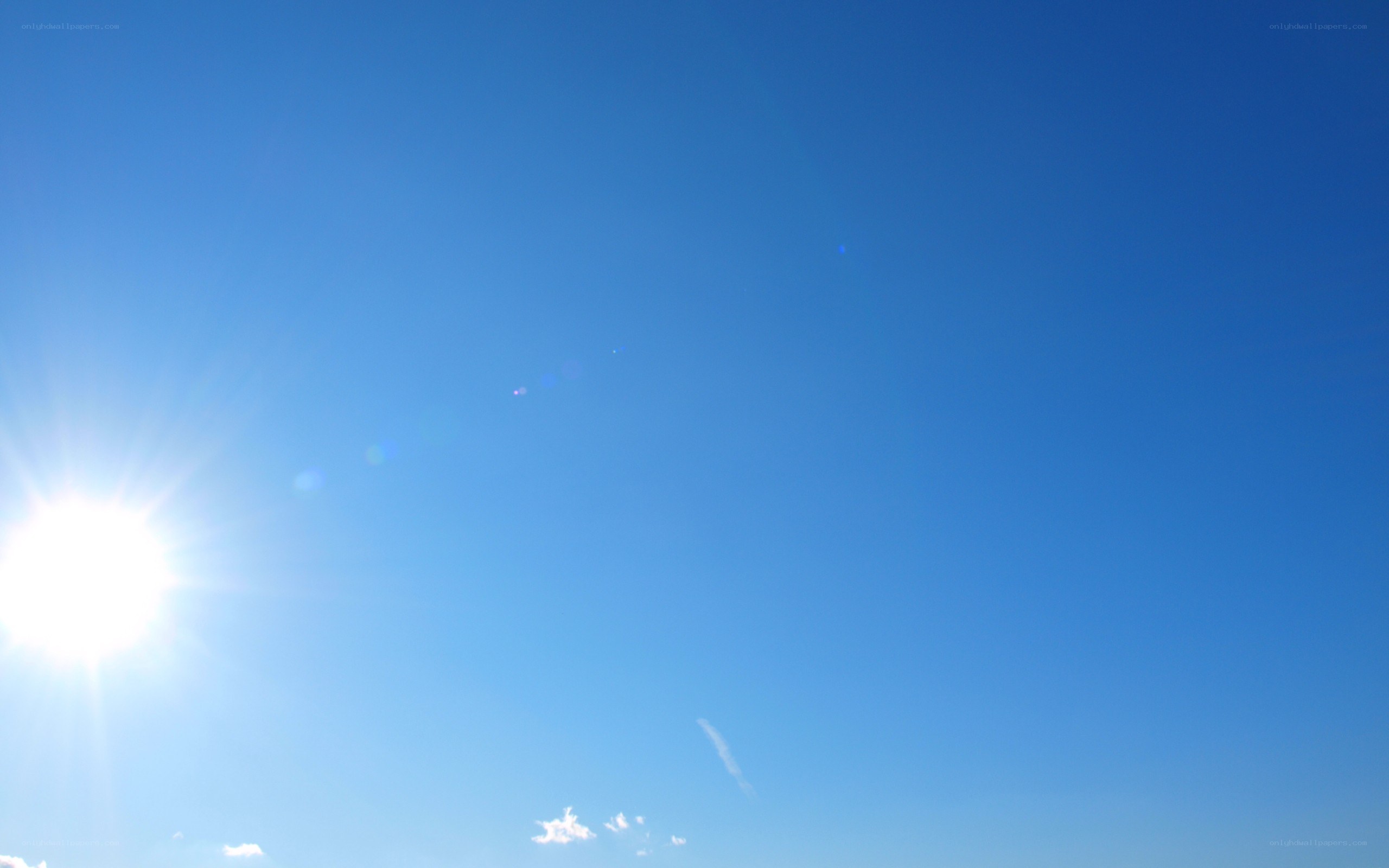 bright sun in blue sky