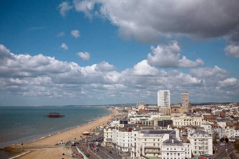 Brighton beach and cityscape
