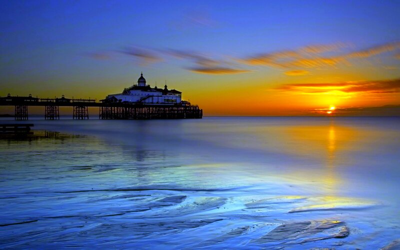 Brighton Pier at Sunset — Blue