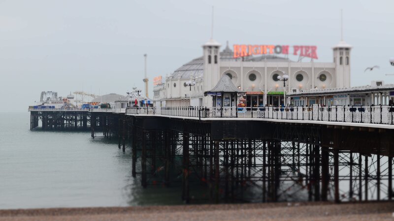 Brighton Pier on a cloudy day