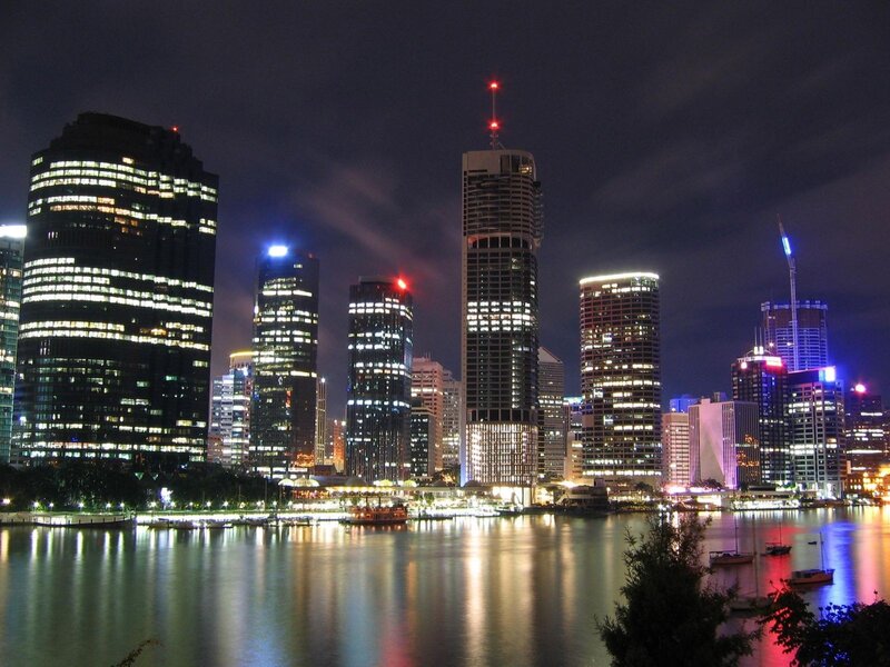 Brisbane city skyline at night
