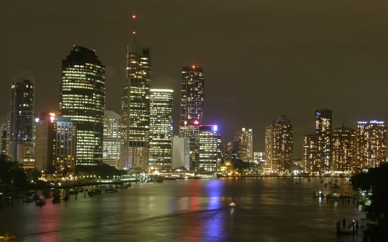 Brisbane city skyline at night