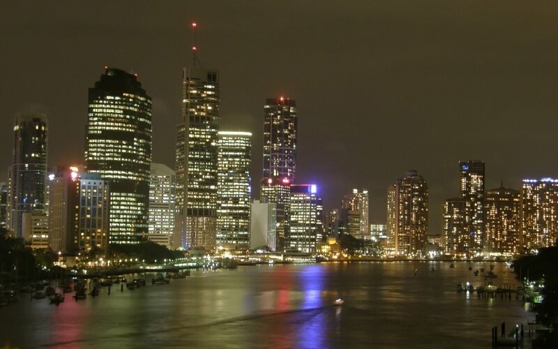Brisbane city skyline at night