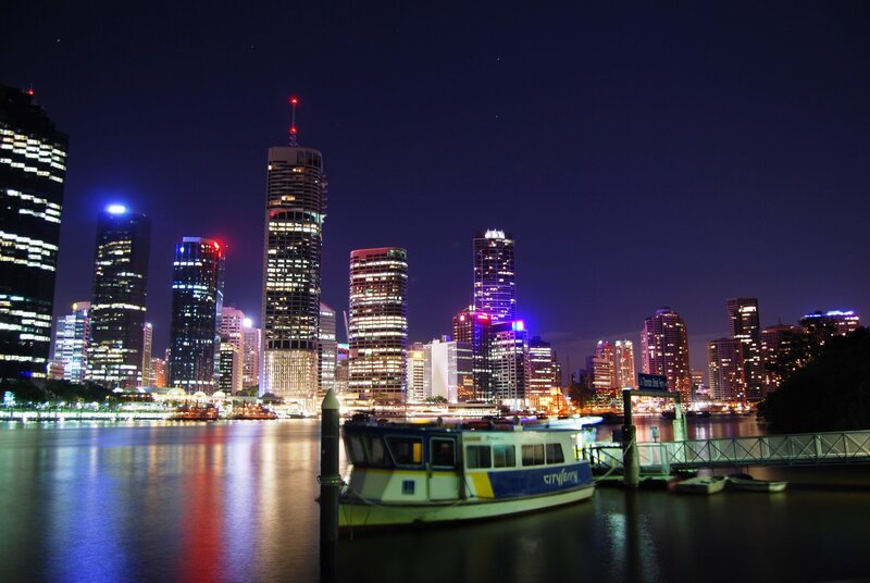 Brisbane city skyline at night