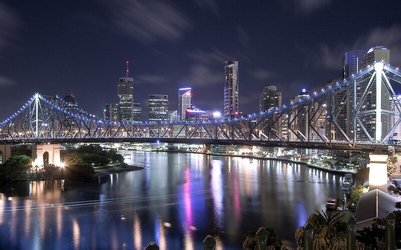 Brisbane city skyline at night