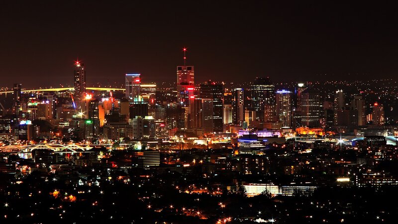 Brisbane city skyline at night
