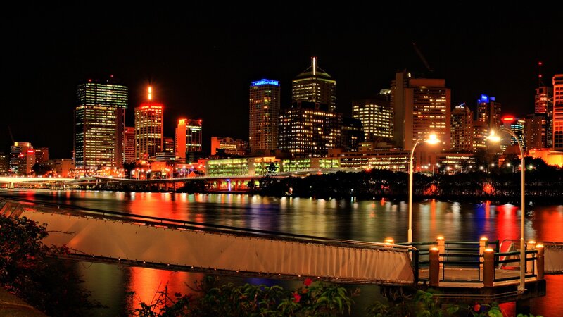 Brisbane city skyline at night