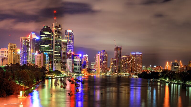 Brisbane city skyline at night