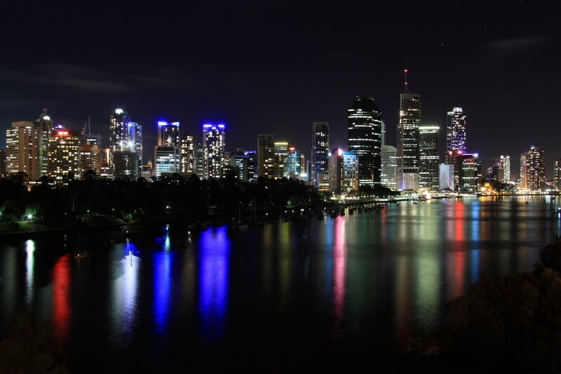 Brisbane city skyline at night