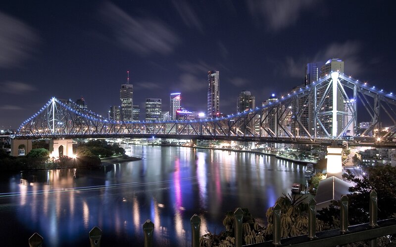 Brisbane city skyline at night