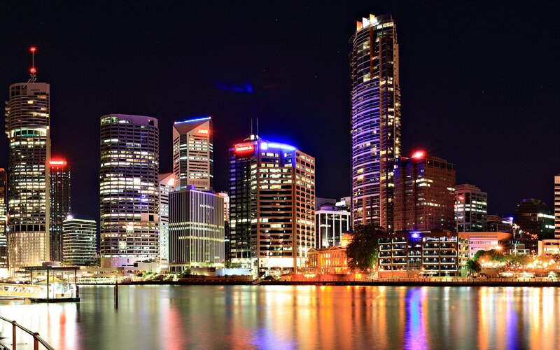Brisbane city skyline at night