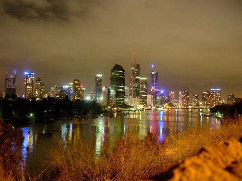Brisbane city skyline at night
